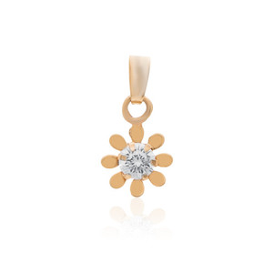 <b>Solid</b> 18K <b>Gold</b> Round Brilliant Cut CZ Diamond Charm <b>Pendant</b> for Women Luxury Regular Size SGL Certified Elegant Fine Gift - Product Image 3