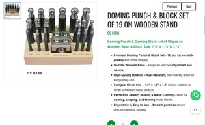 Doming <b>Punch</b> and Block <b>Set</b> 19 Pieces Jewelry Forming Tool With Wooden Stand Compact Jewellery Making Tool | Item No GS-618B - Product Image 3