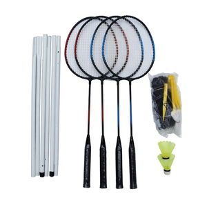 Ensemble de badminton premium pour 4 joueurs avec filets, poteaux et volants - Product Image 1