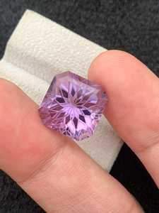 Piedra preciosa de amatista natural, corte facetado en forma de flor, cristal púrpura suelto para la fabricación de joyas, anillos, colgantes y collares. - Product Image 2