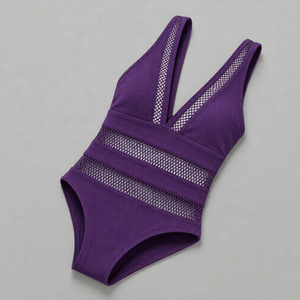 Maillot de bain une pièce personnalisé pour femme, avec empiècements en maille, monokini taille haute, amincissant, séchage rapide, extensible, pour la plage – Grande Vente - Product Image 1