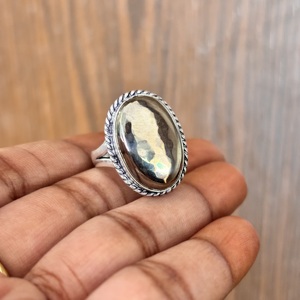 Anillos de Plata de Ley 925 con Piedras Preciosas de Pirita Vintage Fabulosas al por Mayor para Mujeres, para Bodas y Fiestas, Joyería Impermeable - Product Image 1