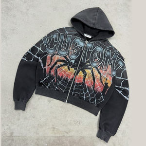 Sudadera con Capucha Personalizada con Pedrería, Estilo Urbano, Oversize y Desgastada - Product Image 1