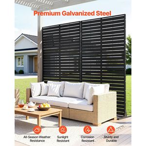 Moderno Pannello Divisorio da Giardino in Metallo Autoportante 112 cm L x 183 cm A con Base Rinforzata per Privacy Contemporanea - Product Image 4