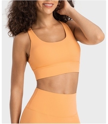 Eco Friendly <b>Women</b> Open <b>Back</b> Yoga Sports Bra High Support Breathable Fabric Removable Pads Fitness Workout Top - Product Image 2