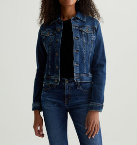 Chaqueta de mezclilla con forro de piel de oveja para mujer, ecológica, a la moda, personalizada, informal, de manga larga, para otoño y primavera, precio al por mayor. - Product Image 1