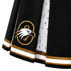 Black <b>White</b> Gold Womens Pleated Cheerleading <b>Skirt</b> High Waist Athletic Team Performance Dance Sports Cheer Uniform <b>Skirt</b> - Product Image 6