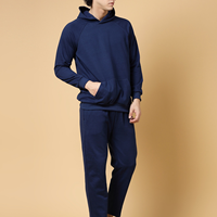 Ensemble de survêtement en molleton bouclette 100% coton avec sweat à capuche et pantalon coupe ample, impression en relief, logo personnalisé