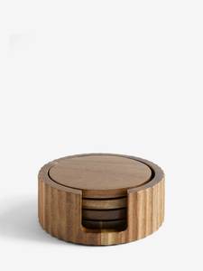 Sous-verres en bois naturel de qualité supérieure pour la décoration de la maison avec support, épaisseur 6 mm, antidérapants, design moderne pour tapis de table à thé ou à café - Product Image 6