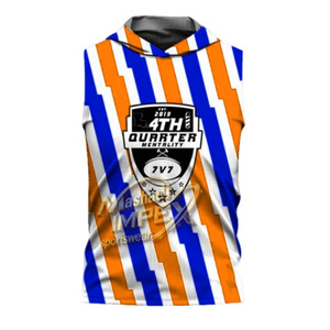 เสื้อเจอร์ซีย์ฟุตบอลแบบไม่มีแขนสำหรับผู้ชาย ลายทาง ระบายอากาศได้ดี ผลิตจากโพลีเอสเตอร์ สำหรับการเล่นฟุตบอลแบบ Flag Football ช่วงควอเตอร์ที่ 4 - Product Image 2