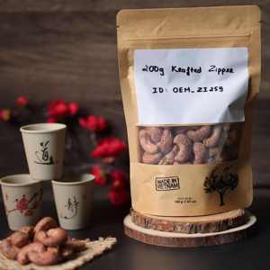 Wholesale Premium Cashew <b>Nuts</b> 200g Buttery Salty with Kraft Zipper Packaging Vietnam Customizable Grade Organic Roasted - Product Image 6