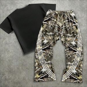 Mens Polyester/Cotton 2-Piece T-Shirt Shorts <b>Set</b> Summer Breathable Color <b>Block</b> Street Wear Custom Logo Bulk Clothing - Product Image 2