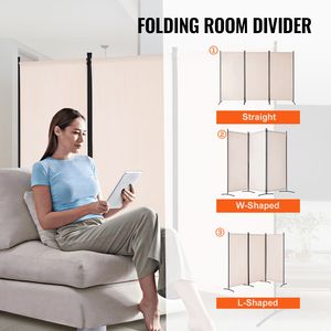 "3-Panel Folding Privacy Screen Room Divider-Simple Design Freestanding Portable Divider" - Product Image 5