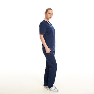 Ensembles d'uniformes médicaux en gros unisexes pour médecins et infirmières, tenues de travail, t-shirt à col en V et pantalon, ensembles deux pièces - Product Image 2