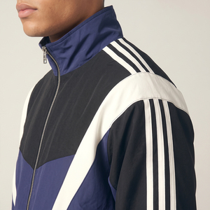 Ensemble de survêtement pour homme en polyester tricoté, col montant, color block, respirant, pour l'automne, bleu, noir, blanc - Vente en gros - Product Image 4