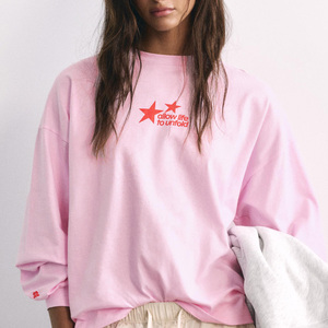Camiseta de Manga Larga para Mujer, Estilo Oversize con Gráficos, Ropa Casual Urbana, Fabricante de Prendas Personalizadas, Venta al Por Mayor - Product Image 4