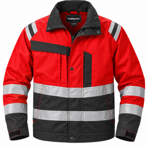 Hi Vis <b>Jackets</b> for Men Reflective Safety Construction <b>Worker</b> Winter Coat Waterproof with Black Bottom Outdoor Protective Apparel - Product Image 1