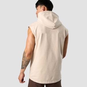 Sudadera de Punto sin Mangas con Capucha para Hombre, Corte Regular, Color Sólido, Estilo Casual para Otoño - Product Image 4