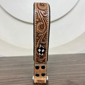 Nouveauté personnalisée, conception à carreaux, cuir usiné à la main, conception de luxe, laisse pour chien en cuir véritable laisse pour animaux de compagnie pour l'extérieur - Product Image 6