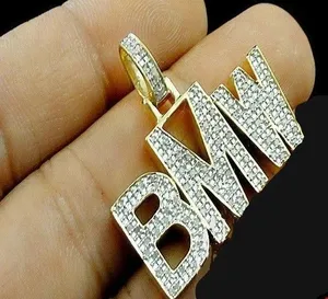 Colgante Personalizado con Nombre para Hombre, Chapado en Oro Amarillo y Plata, con Circonita Cúbica Redonda de 1 Quilate - Product Image 3