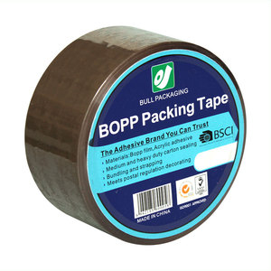 Cinta de Embalaje BULL Opp Autoadhesiva, Impermeable, Material BOPP, para Sellado de Cajas, Color Marrón, Adhesivo Acrílico - Product Image 1