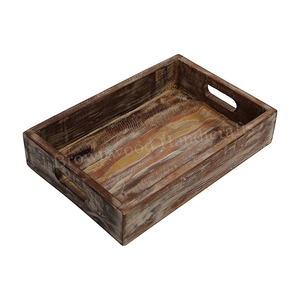 Restaurant & Hotel Supplies High Quality Best Selling 100% Natural <b>Pine</b> Wood Food Serving Tray with Handles from Indian Supplier - Product Image 1
