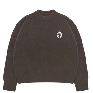 Stylish Brown Ribbed Knit Crew <b>Sweater</b> for Men and <b>Women</b> Warm Soft Premium Quality Crewneck Comfortable Fashion for Winter - Product Image 1