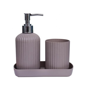 Juego de Baño de Cinco Piezas de Resina Minimalista Clásico Hecho a Mano, Dispensador de Jabón, Vaso, Gris, Forma Personalizada, Ecológico - Product Image 2