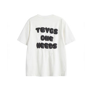 T-shirt unisexe vierge pour sérigraphie, coupe épaules tombantes, impression en relief pour homme - Product Image 1