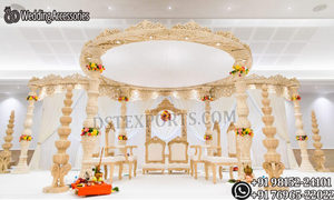 Mandapam de madera estilo Mandap del Sur de la India, con pilares tallados, para bodas Tamil, Manavarai, Lagna, Vedika, Kalyana, UK - Product Image 5