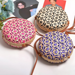 Hand Weaving Bamboo Bag <b>Purses</b> Natural <b>Purse</b> Bags With logo New Fashionable Trend Handbags - Product Image 2