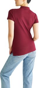 T-shirt décontracté en jersey tricoté respirant à manches courtes de couleur unie pour femme - Product Image 4