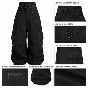 Pantalons de snowboard imperméables pour hommes et femmes, pantalons de ski isolés pour l'hiver, pantalons de neige coupe-vent, pantalons cargo respirants, équipement de sport de plein air - Product Image 5