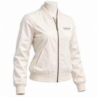 Veste bomber légère jaune tendance pour femmes, fermeture éclair, tissu respirant et chaud, service OEM
