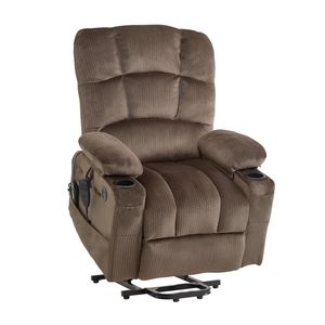 Sillón Reclinable Eléctrico de Doble Motor con Masaje y Calor para Personas Mayores, Ajuste de Posición Infinito, Sillón Reclinable Eléctrico Grande - Product Image 1