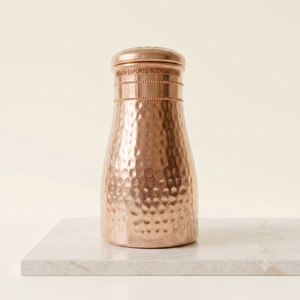 Botella de Agua de Cobre Martillado con Tapa, Diseño Tradicional, Portátil, para Uso Doméstico (cobre puro certificado) - Product Image 1