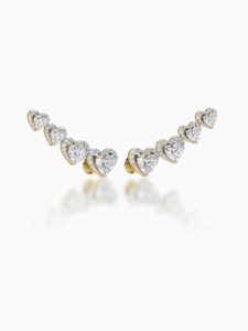 Pendientes de Diamantes con Corte Corazón, Plata 925, Joyería Romántica para Boda, para Mujer - Product Image 3