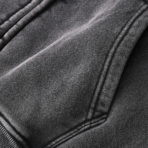 Sweat-shirts à capuche personnalisés pour hommes, en coton délavé à l'acide, avec cordon de serrage, manches longues, style décontracté - Product Image 6