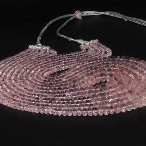 6 Brins Morganite facettes Rondelle Perles 4.5-9mm 20-22 pouces Morganite Perles Brin Pour La Fabrication De Bijoux - Product Image 1
