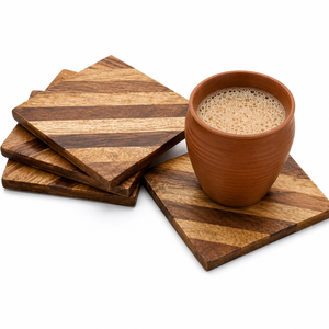 New Design Eco-Friendly Luxury Acacia Wood Hexagon <b>Coasters</b> Geometric <b>Drink</b> <b>Coaster</b> Set for Modern Home & Office Decor - Product Image 5
