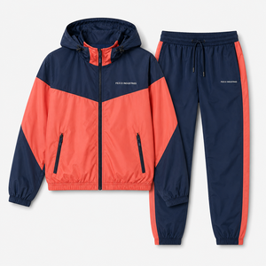 Midweight Nylon/Cotton Hooded Solid Casual <b>Wind</b> <b>Breaker</b> Women Suits Outdoor 2 Piece Set Custom Logo Waterproof Tracksuits - Product Image 1