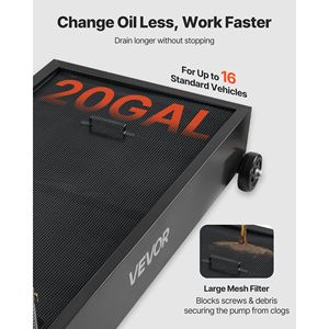 Bandeja de Drenaje de Aceite de Perfil Bajo de 20 Galones con Bomba Eléctrica de 180W y Soporte Plegable de 8.2 pies para Cambio de Aceite en RV - Product Image 3