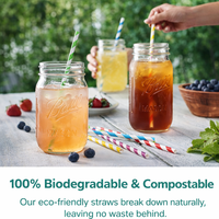 Paille en papier kraft 100% compostable de qualité alimentaire pour boissons froides et bubble tea
