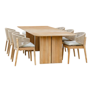 <b>Dining</b> <b>Table</b> Set Six Seater <b>Chair</b> <b>with</b> Teak Wooden Frame Material and Minimalist Design for Home Furniture Decoration - Product Image 3