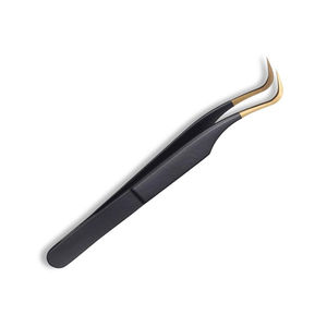 Pinces à cils professionnelles durables en acier inoxydable pour extensions de cils, avec poignée antistatique confortable, logo personnalisé - Product Image 1