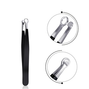 Pince à épiler pour poils de nez, prise en main précise, coupe-poils de nez sûr, outil de toilettage manuel pour usage quotidien, style moderne, manche noir - Product Image 1