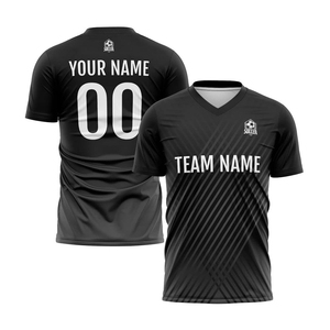 Unisex Black Sublimated Soccer Jersey O-Neck Short Sleeve Moisture-Wicking Athletic Fit All Seasons Team Apparel - Product Image 2