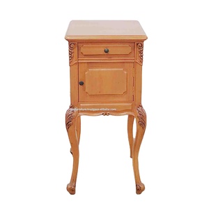 Louis French Solid Mahogany Wood Nightstand European Style <b>Bedside</b> <b>Table</b> Natural Walnut Color Apartment Bedroom Furniture - Product Image 4