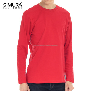 เสื้อยืดแขนยาวทรงหลวม คอโอ ผ้าคอตตอน/โพลีเอสเตอร์ สีพื้น ดีไซน์ทันสมัย สั่งผลิตได้ตามแบบ OEM สำหรับผู้ชาย - Product Image 3