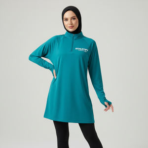 Haut Modeste Respirant à Manches Longues pour Femme avec Trous pour les Pouces – Tendance et Confortable pour Tenue Musulmane, Sport et Quotidien + Tout Usage - Product Image 1